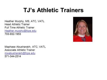 TJ’s Athletic Trainers