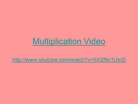 Multiplication Video