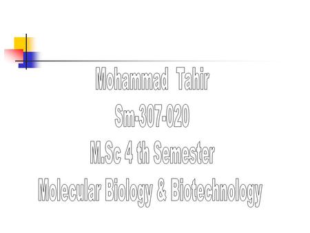 Molecular Biology & Biotechnology