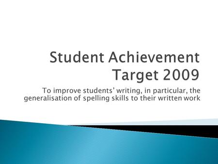 To improve students’ writing, in particular, the generalisation of spelling skills to their written work.