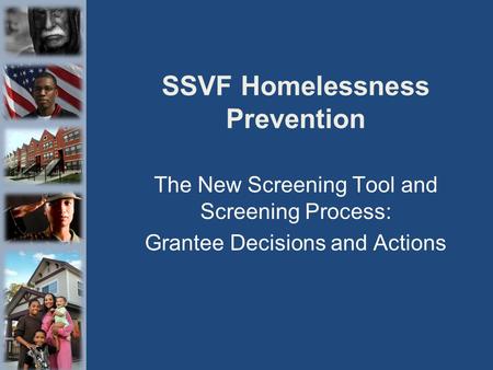 SSVF Homelessness Prevention