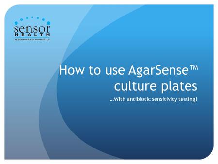 How to use AgarSense™ culture plates …With antibiotic sensitivity testing!
