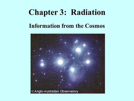 Information from the Cosmos