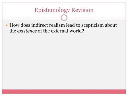 Epistemology Revision