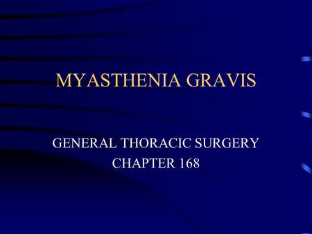 GENERAL THORACIC SURGERY CHAPTER 168