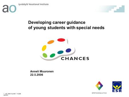 Developing career guidance of young students with special needs