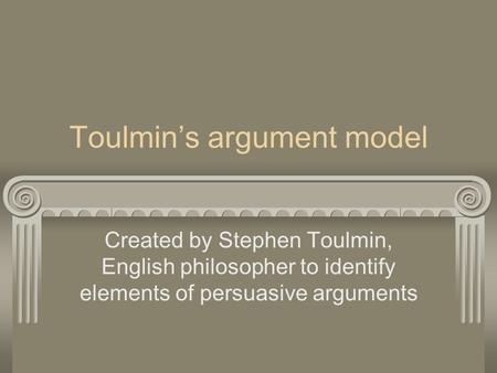 Toulmin’s argument model