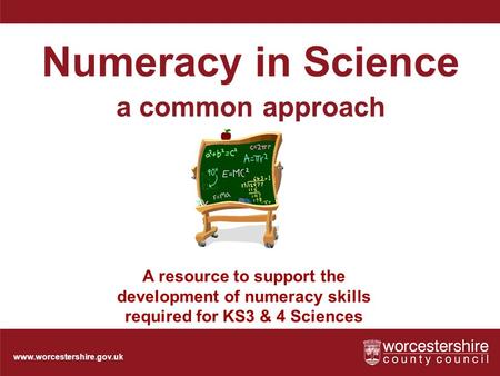 Numeracy in Science a common approach