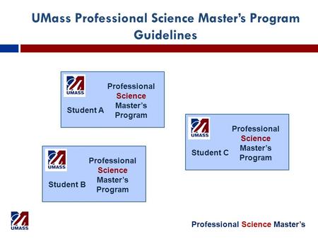 Professional Science Master’s UMass Professional Science Master’s Program Guidelines Professional Science Master’s Program Student A Professional Science.