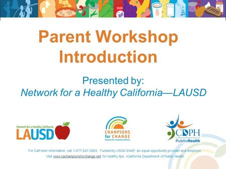 Parent Workshop Introduction