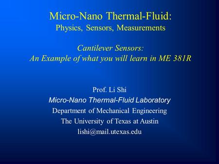 Micro-Nano Thermal-Fluid: