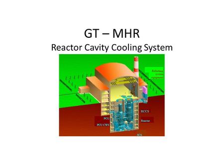 GT – MHR Reactor Cavity Cooling System