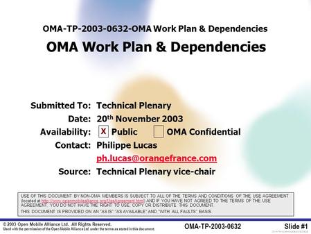 © 2003 Open Mobile Alliance Ltd. All Rights Reserved. Used with the permission of the Open Mobile Alliance Ltd. under the terms as stated in this document.