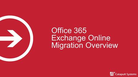 Office 365 Exchange Online Migration Overview. Catapult Overview  An independent wholly owned subsidiary of CSI since 2013  Privately founded in 1993,