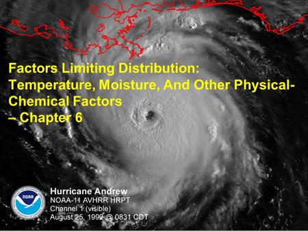 Factors Limiting Distribution: Temperature, Moisture, And Other Physical-Chemical Factors – Chapter 6.