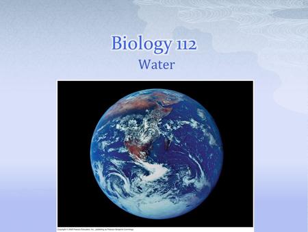 Water.  Water is the biological medium on Earth  All living organisms require water more than any other substance  Most cells are surrounded by water,