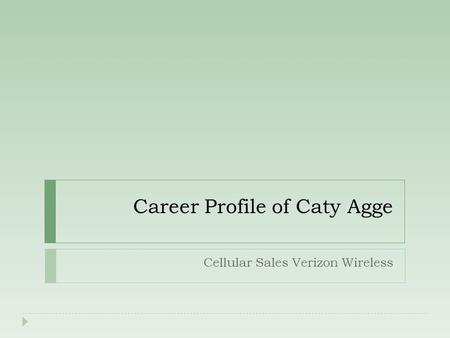 Career Profile of Caty Agge Cellular Sales Verizon Wireless.
