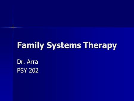 Family Systems Therapy