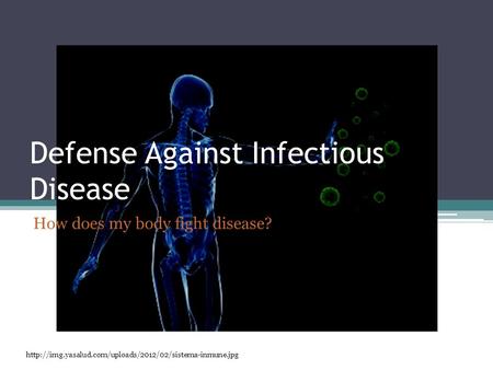 Defense Against Infectious Disease How does my body fight disease?