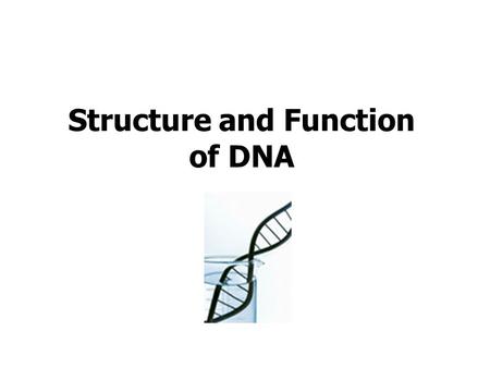 Structure and Function of DNA. 1 2 3 4 5 6 7 8 9 10.