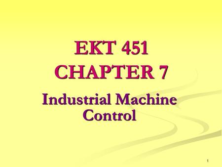 Industrial Machine Control