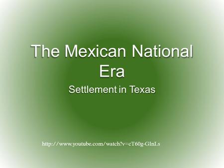 The Mexican National Era