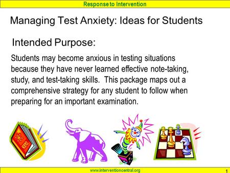 Managing Test Anxiety: Ideas for Students
