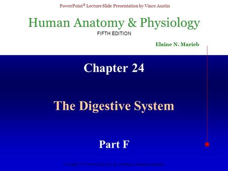 Chapter 24 The Digestive System Part F.