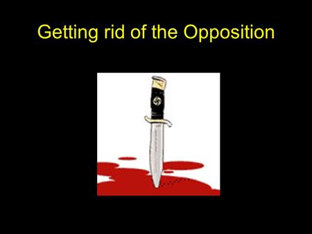 Getting rid of the Opposition. Lesson Objectives To see how Hitler overcame the opposition facing him in order to consolidate his position of power within.