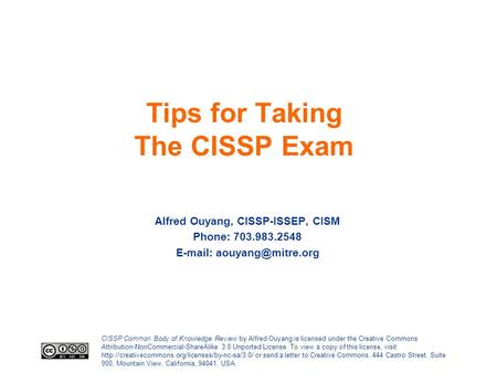 Tips for Taking The CISSP Exam