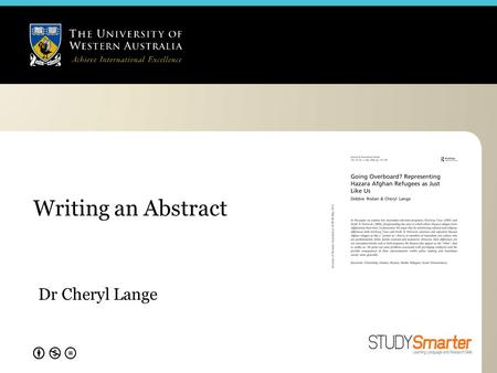 Writing an Abstract Dr Cheryl Lange.