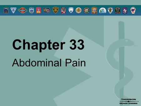 Chapter 33 Abdominal Pain. © 2005 by Thomson Delmar Learning,a part of The Thomson Corporation. All Rights Reserved 2 Overview  Anatomy Review  Causes.