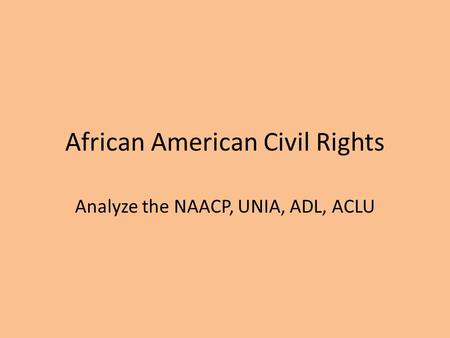 African American Civil Rights