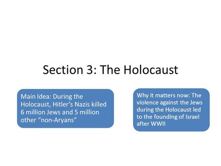 Section 3: The Holocaust