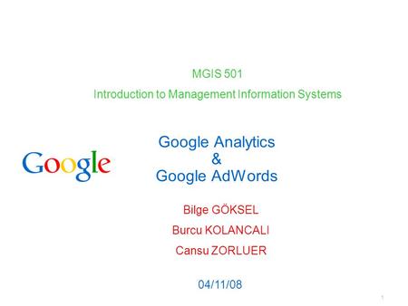Google Analytics & Google AdWords