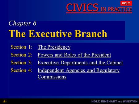 Chapter 6 The Executive Branch