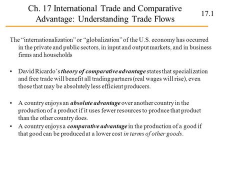 The “internationalization” or “globalization” of the U. S