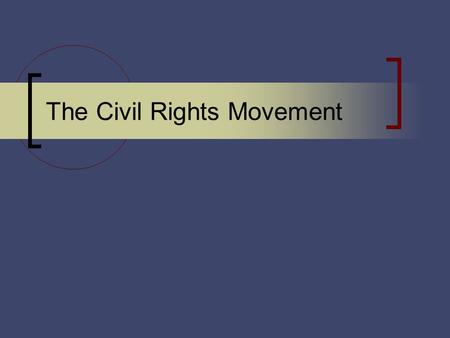 The Civil Rights Movement. Civil Rights Movement A political, legal, and social struggle to gain full citizenship rights for African Americans. Challenged.