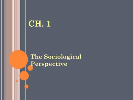 CH. 1 The Sociological Perspective.