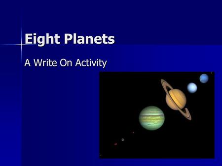 Eight Planets A Write On Activity.