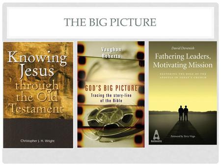 THE BIG PICTURE. The Bible has 66 books, written over a period of 2000 years by 40 people. Over 3000 people mentioned. Many different literary genres: