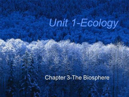 Chapter 3-The Biosphere