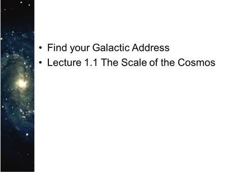 Find your Galactic Address