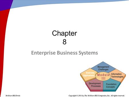 Enterprise Business Systems Chapter 8 McGraw-Hill/IrwinCopyright © 2011 by The McGraw-Hill Companies, Inc. All rights reserved.