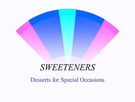 SWEETENERS Desserts for Special Occasions. A CARBOHYDRATE = A CARBOHYDRATE.