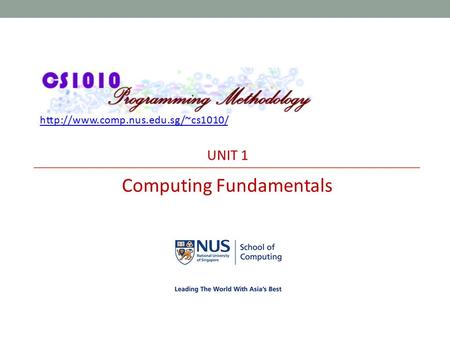 UNIT 1 Computing Fundamentals.