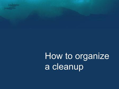 How to organize a cleanup. Part I. What to prepare as an organiser? 1.Recce of Cleanup Site 2.Participants 3.Logistics 4.Transportation 5.Data Collection.