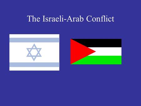 The Israeli-Arab Conflict Background Both sides have historical roots in Palestine Zionists- people that favored a Jewish homeland in Palestine. Began.