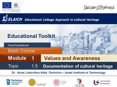 Educational Toolkit Module 1 Values and Awareness Basic Course Topic