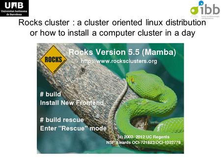 Rocks cluster : a cluster oriented linux distribution or how to install a computer cluster in a day.